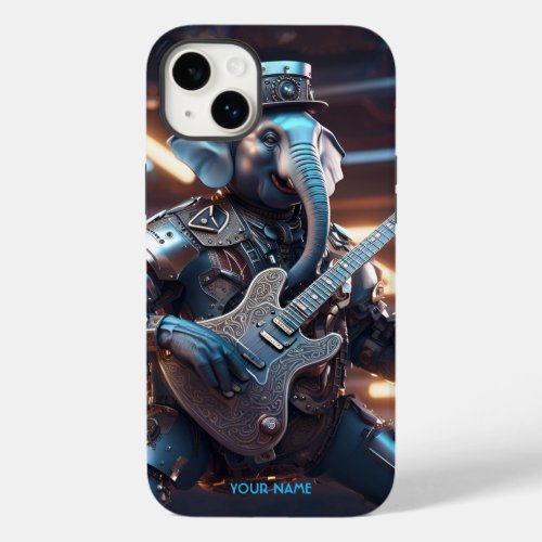 Fantasy Steampunk Elephant Playing Guitar Case_Mate iPhone 14 Plus Case