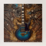 Fantasy Steampunk Vintage Blue Guitar Watercolor Jigsaw Puzzle<br><div class="desc">Fantasy Steampunk Vintage Blue Guitar Watercolor. A rich colored design with beautiful details Perfect for your luxury wall and home.</div>
