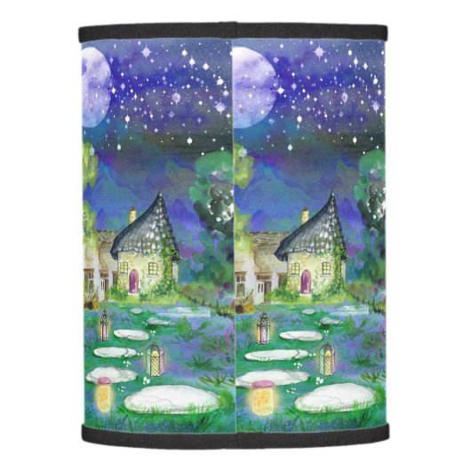 Fantasy Storybook Fairyland Landscape Image Lamp Shade (Back)