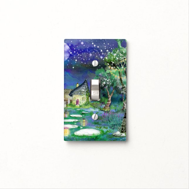 Fantasy Storybook Fairyland Landscape Image Light Switch Cover (In Situ)