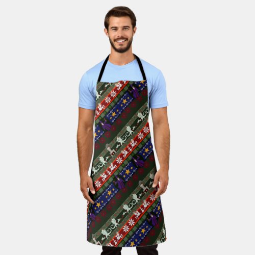 Fantasy Style Ugly Sweater Pattern Apron