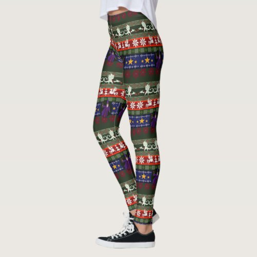 Fantasy Style Ugly Sweater Pattern Leggings