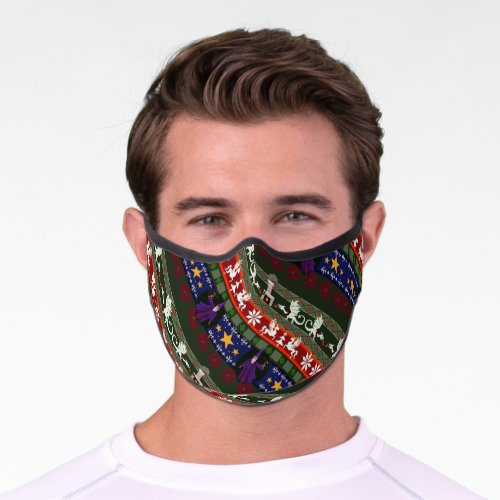 Fantasy Style Ugly Sweater Pattern Premium Face Mask