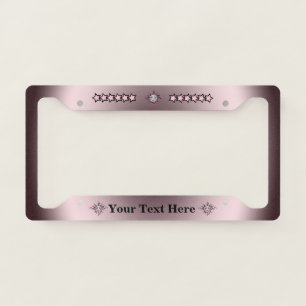Fantasy Sun Pretty Face Black Pink Rays Stars License Plate Frame
