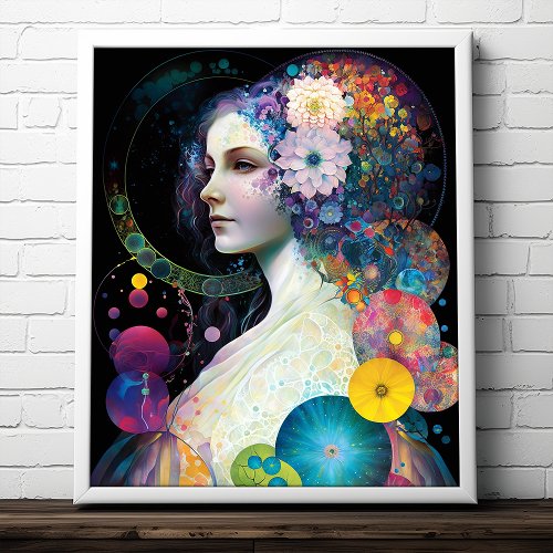 Fantasy Surreal Cosmic Woman Goddess  Poster