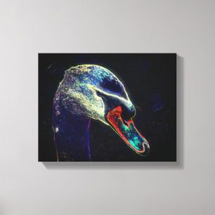 Fantasy Swan Abstract Animal Art Canvas Print