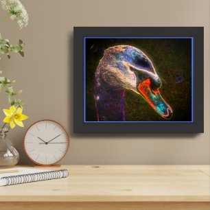 Fantasy Swan Abstract Animal Art Framed