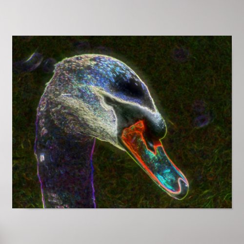 Fantasy Swan Animal Art Poster