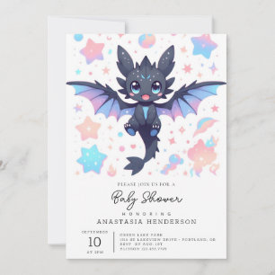 Fantasy Sweet Dragon Baby Shower Invitation