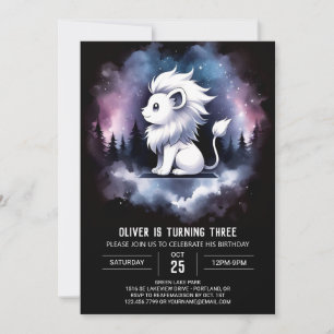 Fantasy Sweet Lion Birthday Invitation