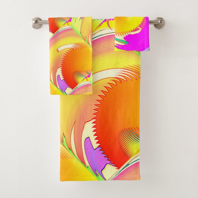 Fantasy Swirl 3 Piece  Bath Towel Set (Insitu)