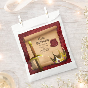 Fantasy Sword Crown Medieval Knight Bar Mitzvah Favor Bag