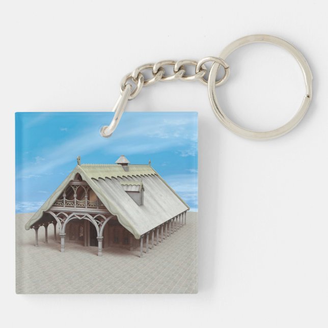Fantasy Temple Keychain (Back)