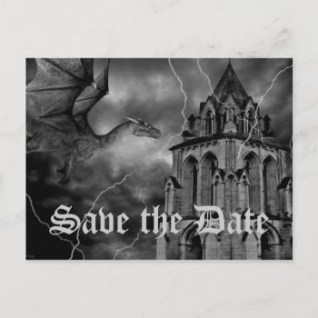 Fantasy Theme Wedding Dragon Save The Date Announcement Postcard by TheHopefulRomantic at Zazzle