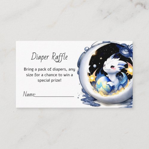 Fantasy_Themed Dragon Baby Shower Diaper Raffle Enclosure Card