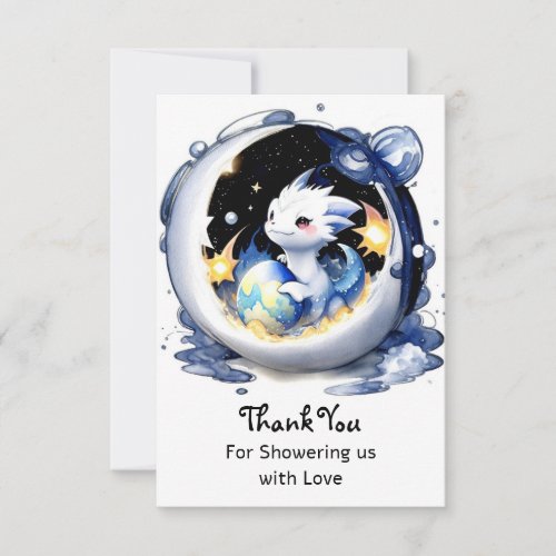 Fantasy_Themed Dragon Baby Shower Thank You Card