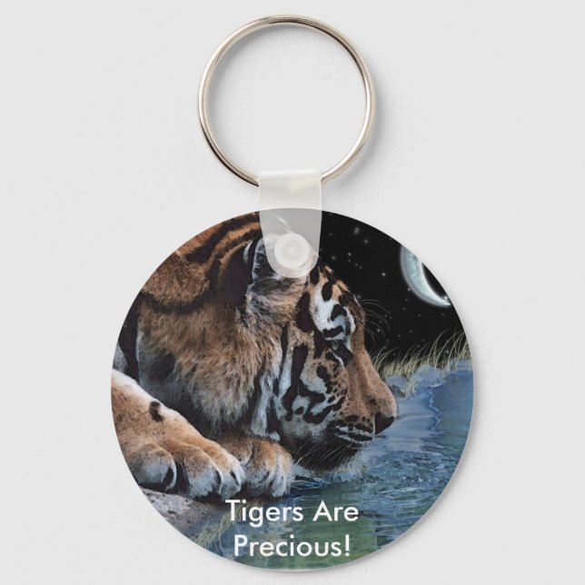 Fantasy Tiger & Moon Keychain (Front)