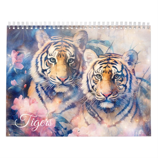 Fantasy Tigers in Abstract Style Calendar (Cover)