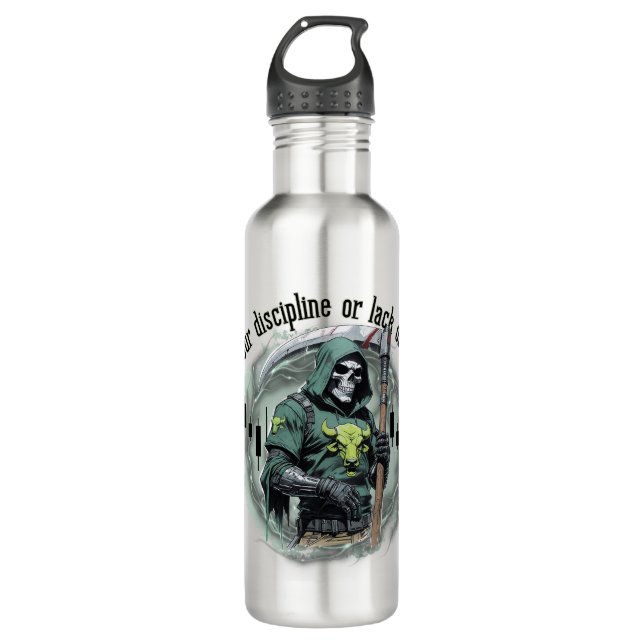  Fantasy trade design | Grim Reaper |  motivation Stainless Steel Water Bottle (Front)
