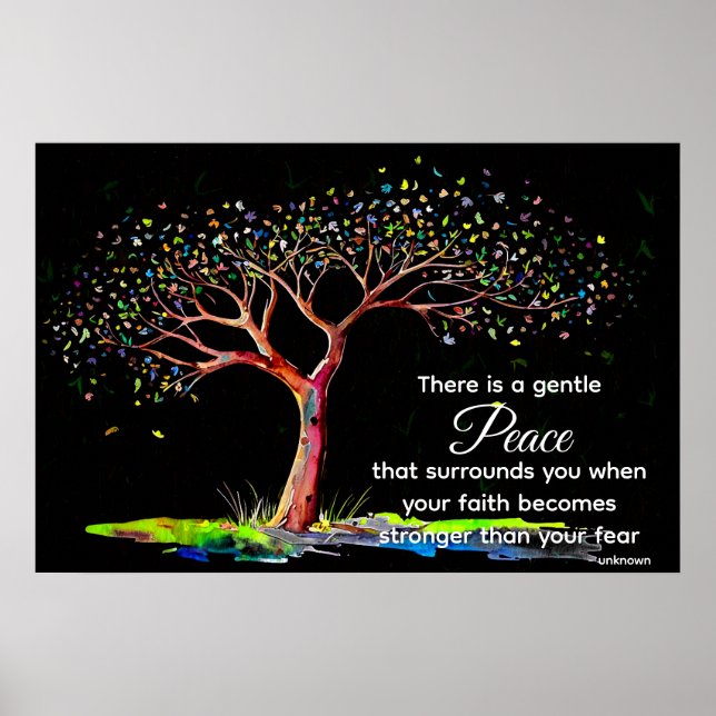 *~* Fantasy Tree AP81 Ethereal Quote Black Poster (Front)