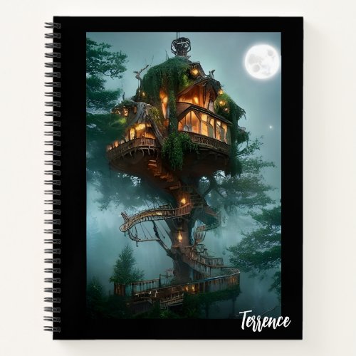 Fantasy Tree House Digital Artwork Bullet Journal