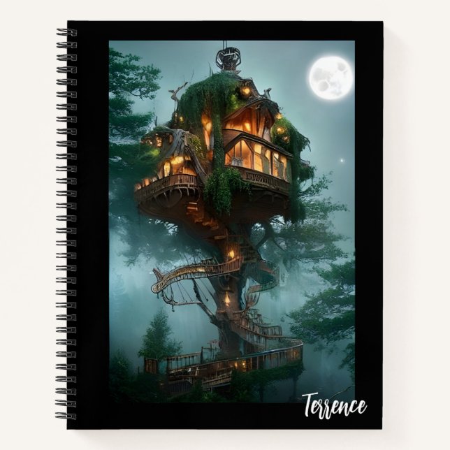 Fantasy Tree House Digital Artwork Bullet Journal (Front)