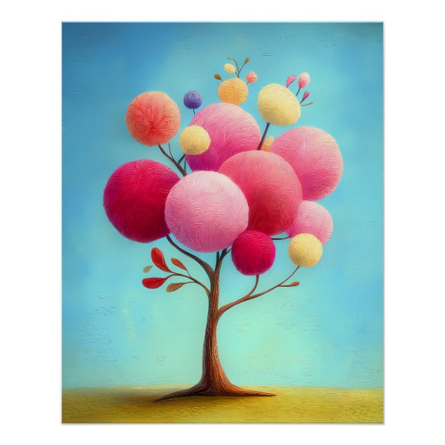 Fantasy tree with colorful round canopy - Comic Poster (Front)