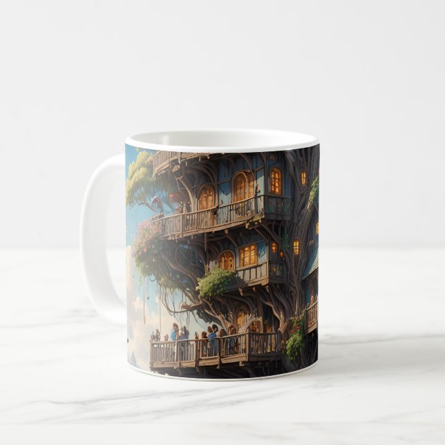 Fantasy Treehouse set of Coffee Mug (Front Left)