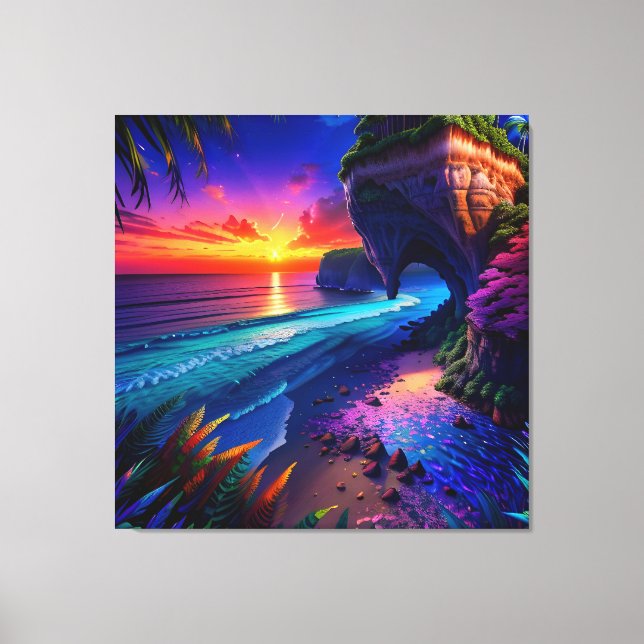 Fantasy Tropical Beach Four Canvas Print (Front)