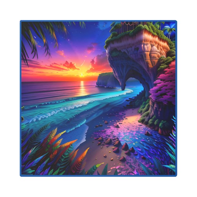 Fantasy Tropical Beach Four Metal Print (Front)