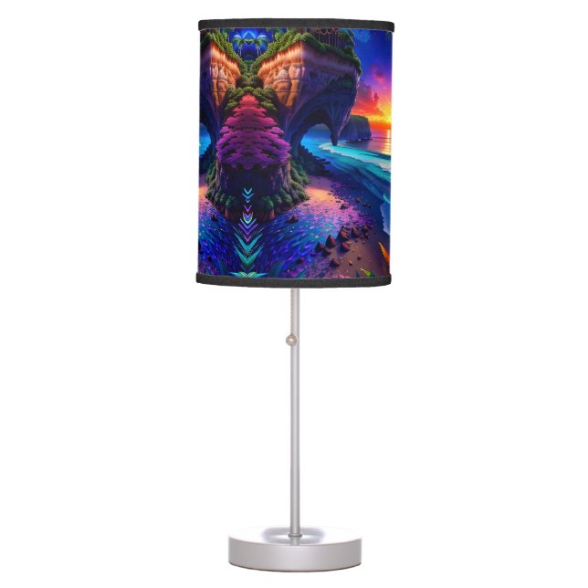Fantasy Tropical Beach Four Table Lamp (Front)