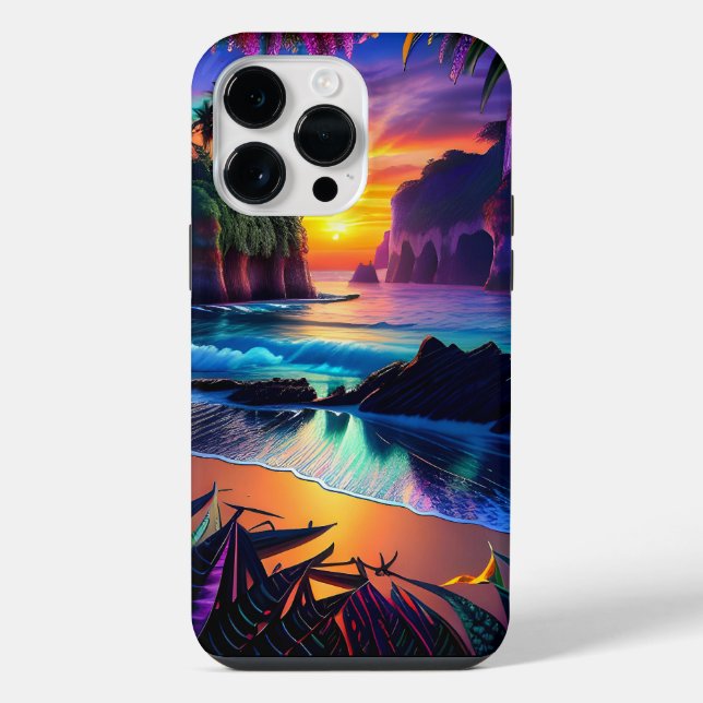 Fantasy Tropical Beach Three iPhone Case (Back)
