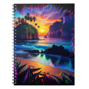 Fantasy Tropical Beach Three Notebook