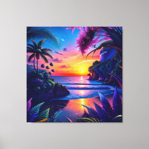 Fantasy Tropical Beach Two Canvas Print