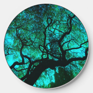 Fantasy Turquoise Tree Silhouette Wireless Charger