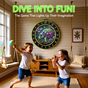 Fantasy Turtle Butterfly Rustic Lodge Decor Dart Board