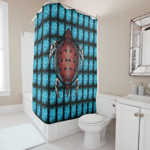 Fantasy Turtle Tattoo Shower Curtain