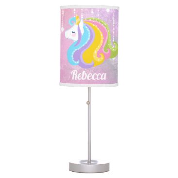 Fantasy unicorn add name girls lamp