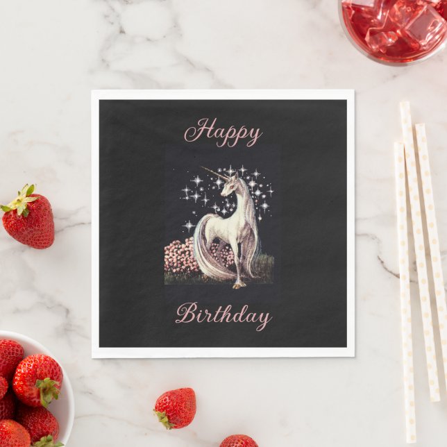 Fantasy Unicorn Birthday Napkins (Insitu)