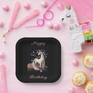 Fantasy Unicorn Birthday  Paper Plates