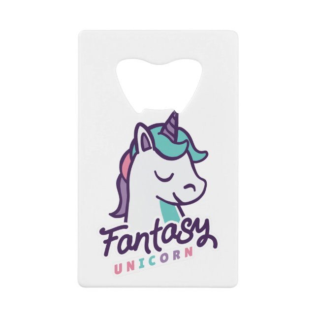 Fantasy Unicorn Credit Card Bottle Opener (Front)