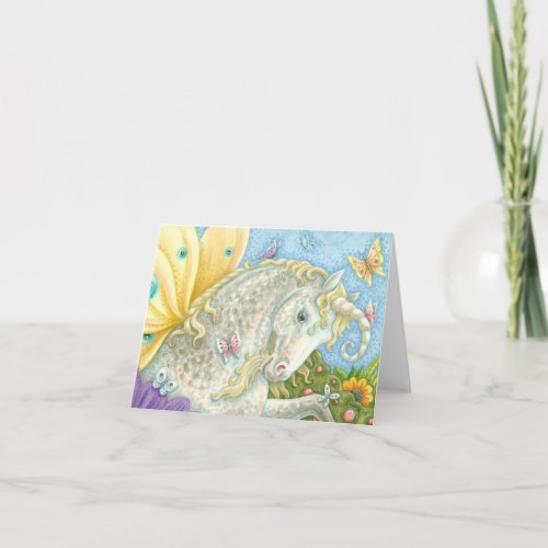 Fantasy UNICORN FAIRY NOTE CARD Blank