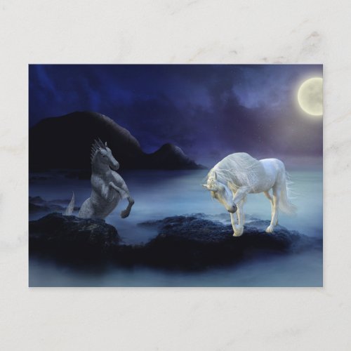 Fantasy Unicorn  Hippocampus Mythical Sea Creature Postcard