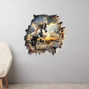 Fantasy Unicorn Hole in Wall Decal