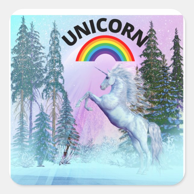 Fantasy Unicorn Horse  Square Sticker (Front)