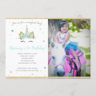 Fantasy Unicorn Invitation 7X5