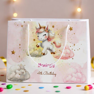 Fantasy unicorn kids birthday large gift bag