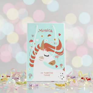 Fantasy unicorn kids birthday medium gift bag