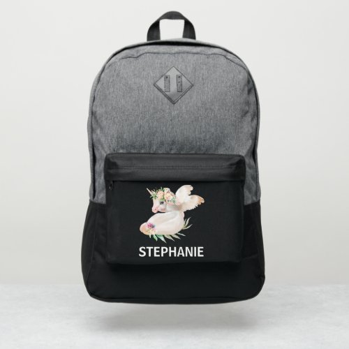 Fantasy Unicorn Pegasus Monogram Name Port Authority Backpack
