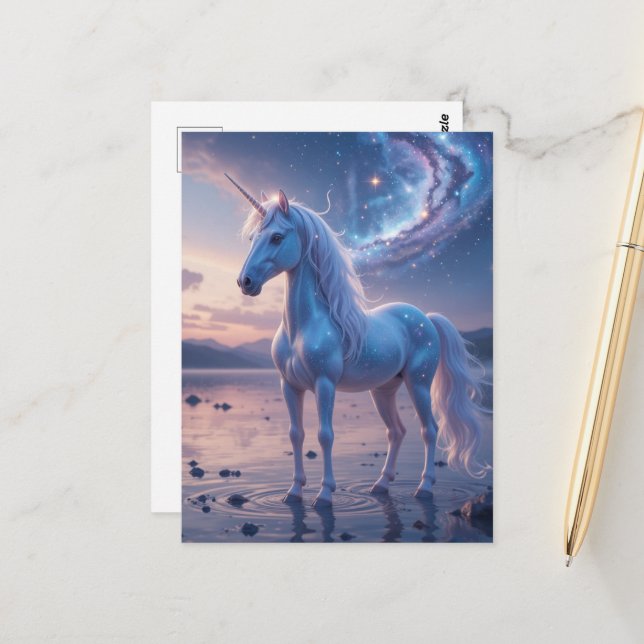 Fantasy Unicorn Postcard (Front/Back In Situ)